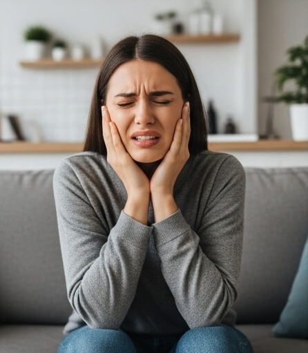 Women image in tooth pain - Emergency dentist Stevenage